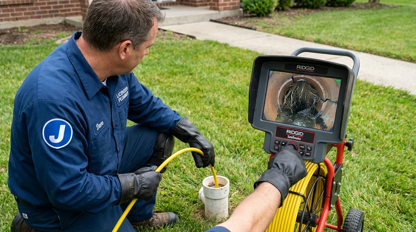 Sewer camera inspection being performed by Johns Plumbing LLC in Wedgefield