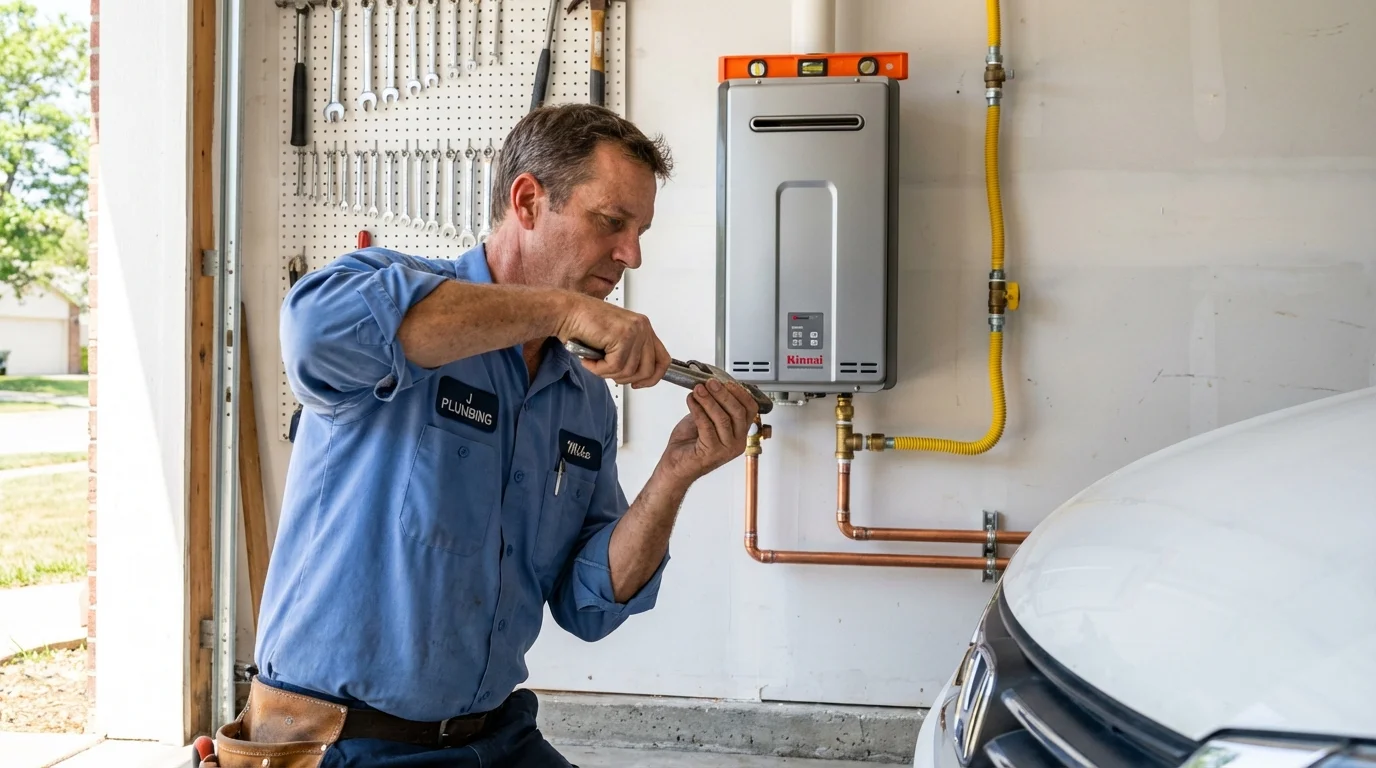 Tankless water heater installation by a Johns Plumbing LLC plumber in Wedgefield
